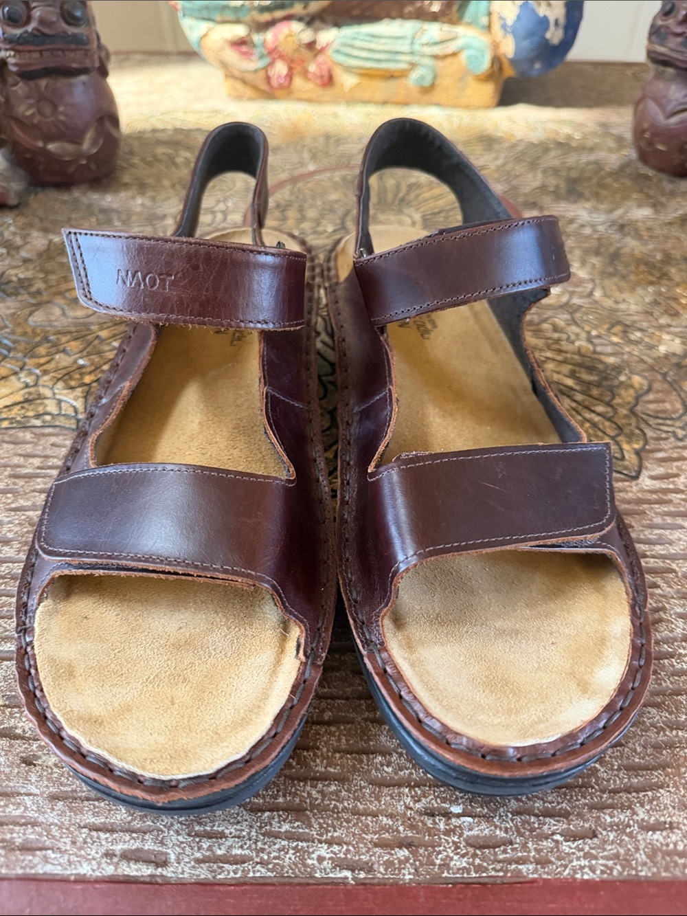 Naot Brown Leather Adjustable Women's Sandals Sz 43